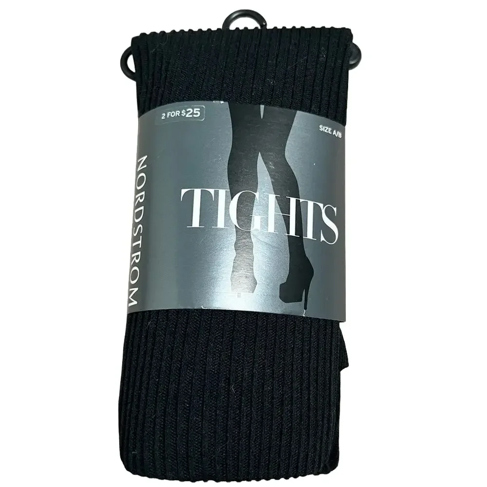 🍭4/$20 New Nordstrom Black Ribbed Tights- A/B