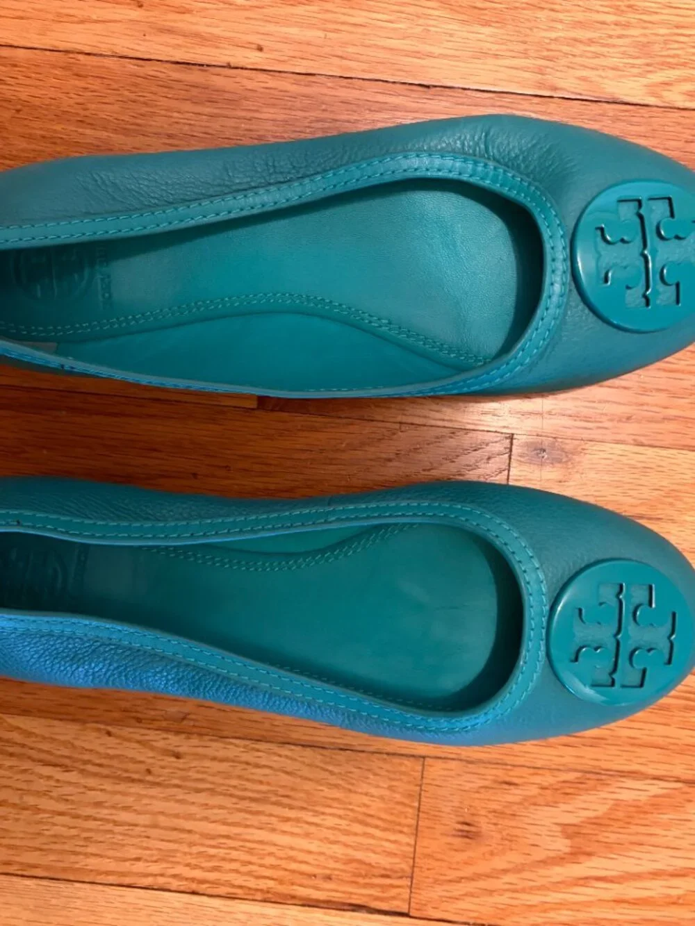 Tory Burch teal flats burch