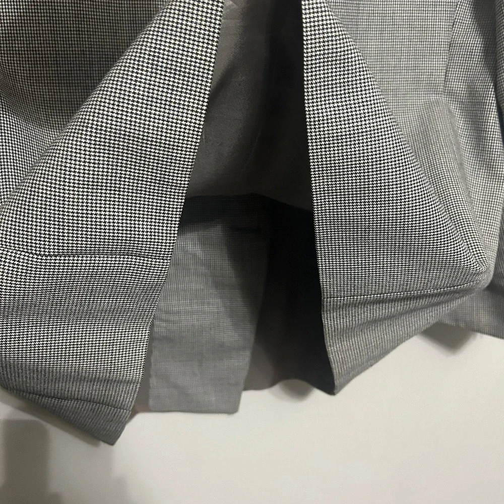 Peerless Man Blazer Mens 42 Short Gray Houndstooth Double Breasted Peak Lapel