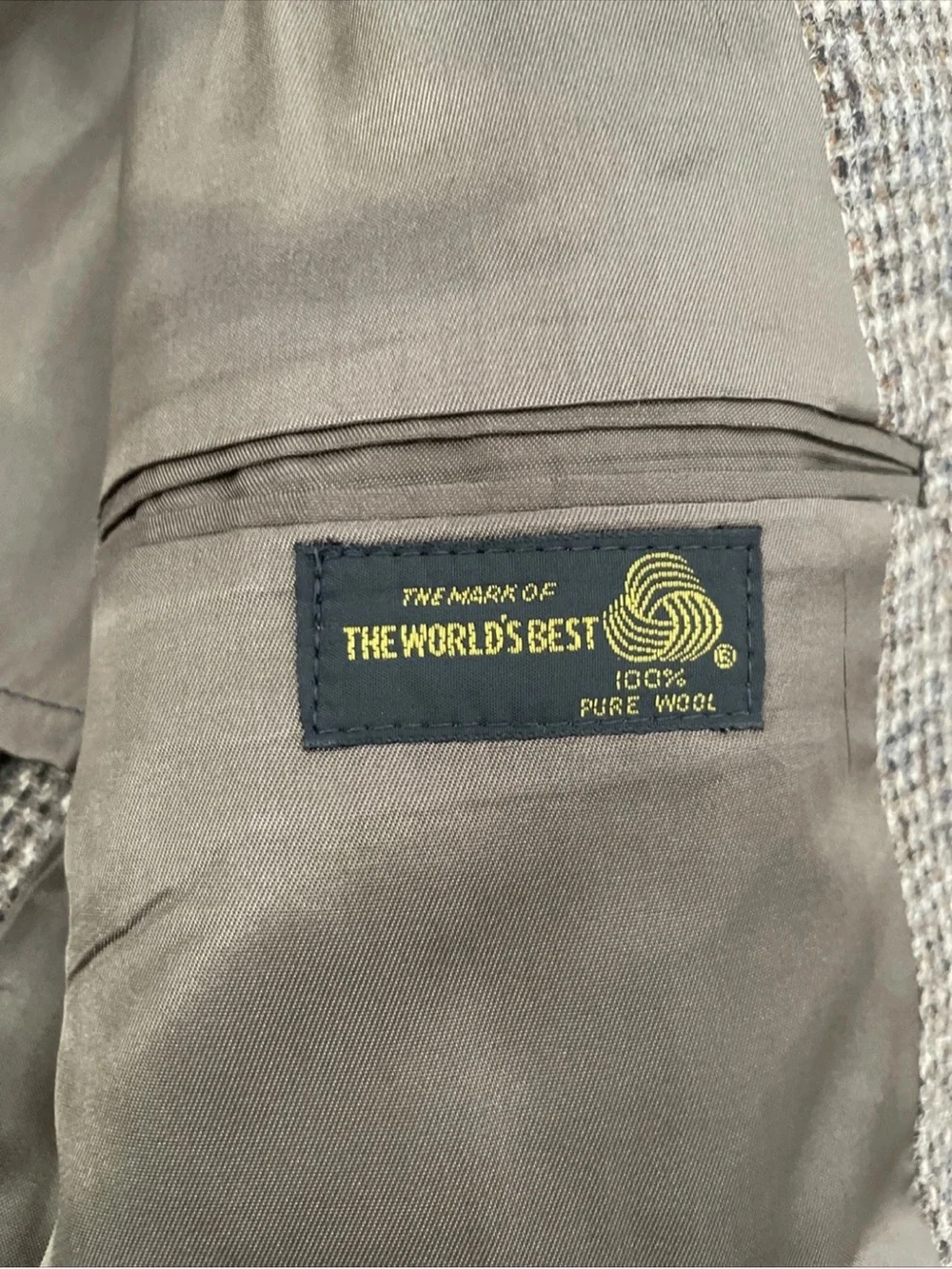 Stafford Blazer Men’s 44L/Long 100% WOOL Tweed Suede Elbow Patches MADE IN USA
