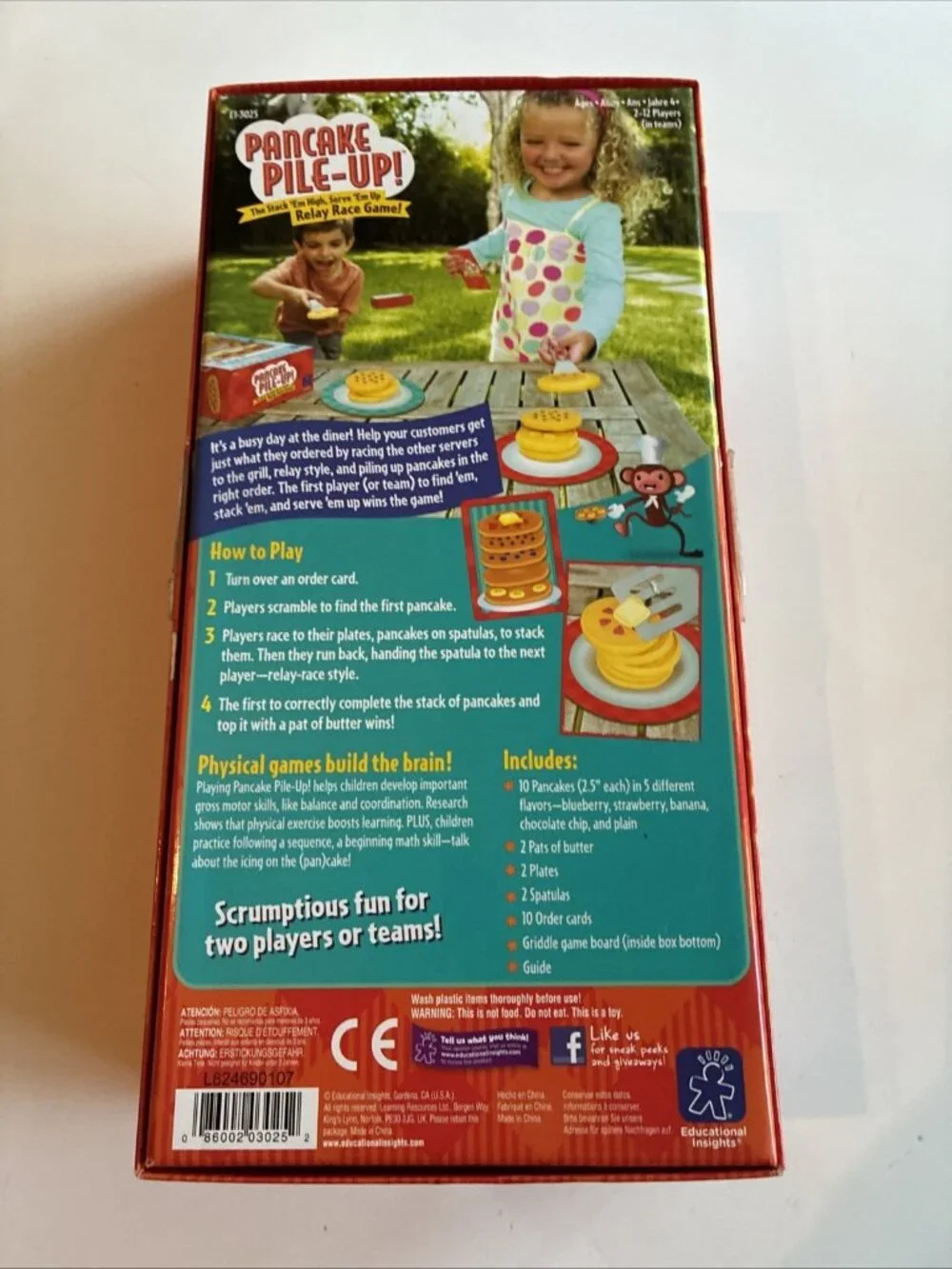 Educational Insights Pancake Pile Up Game Box Only Griddle Board Replacement
