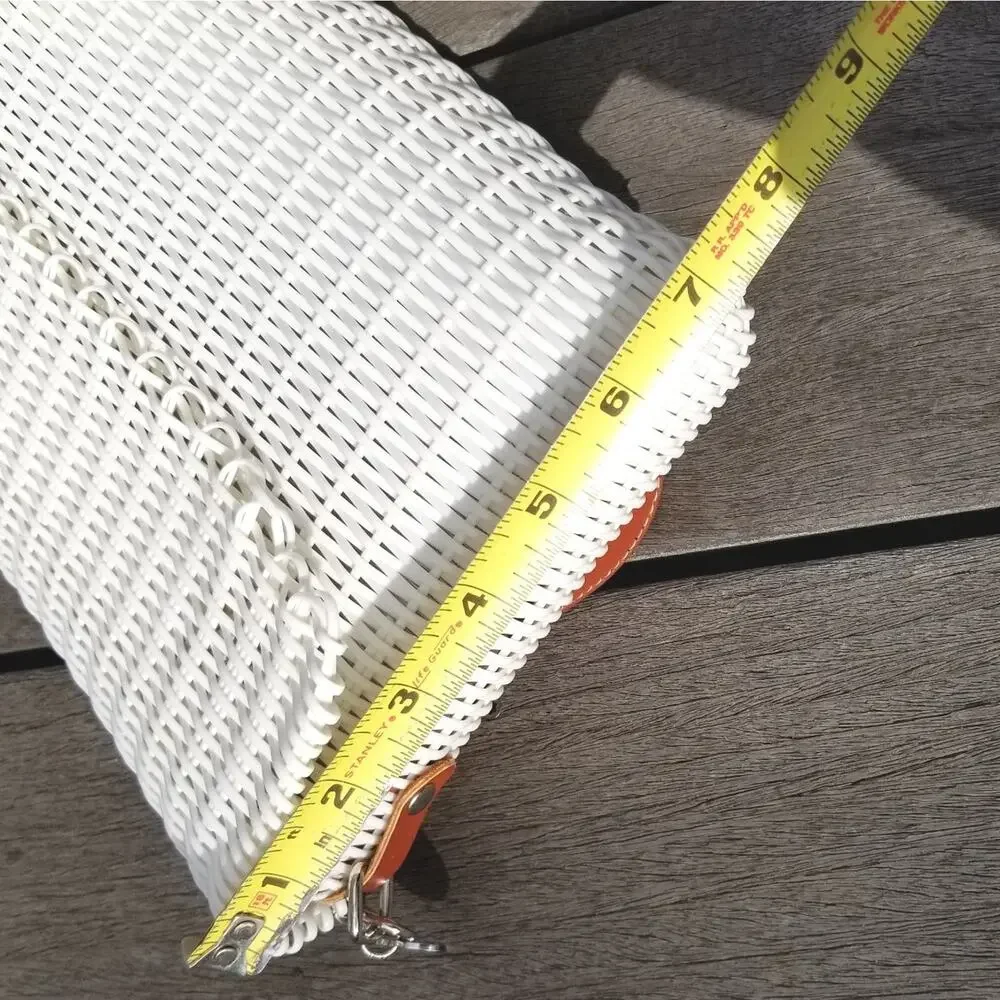 Salvi Earth Lia Clutch Purse White Plastic w/Handle 11.5 x 7 Recyled Sustainable