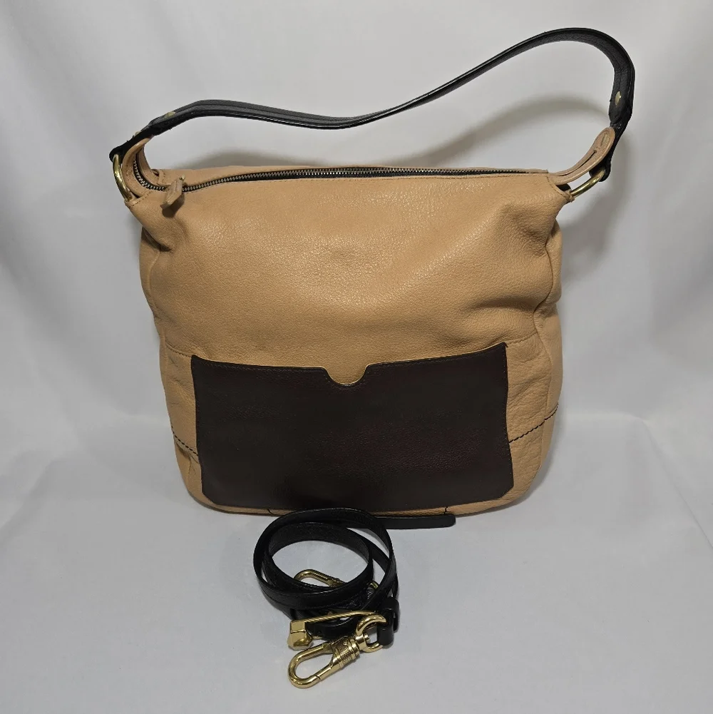orYany Adele Pebbled Leather in Tan Satchel Purse