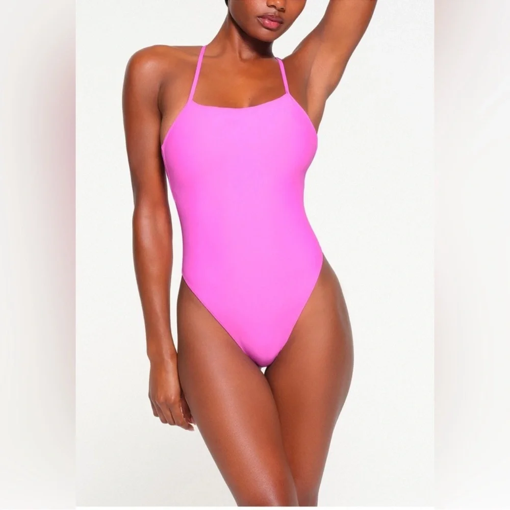 SKIMS Hot Pink One-Piece Swimsuit