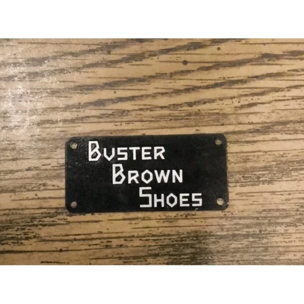 Vintage Original Buster Brown Boots Shoes Metal Advertising Tag