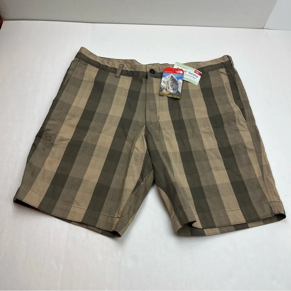 The North Face The Narrows Plaid Shorts Weimaraner Brown Plaid Mens Size 38 NEW‎