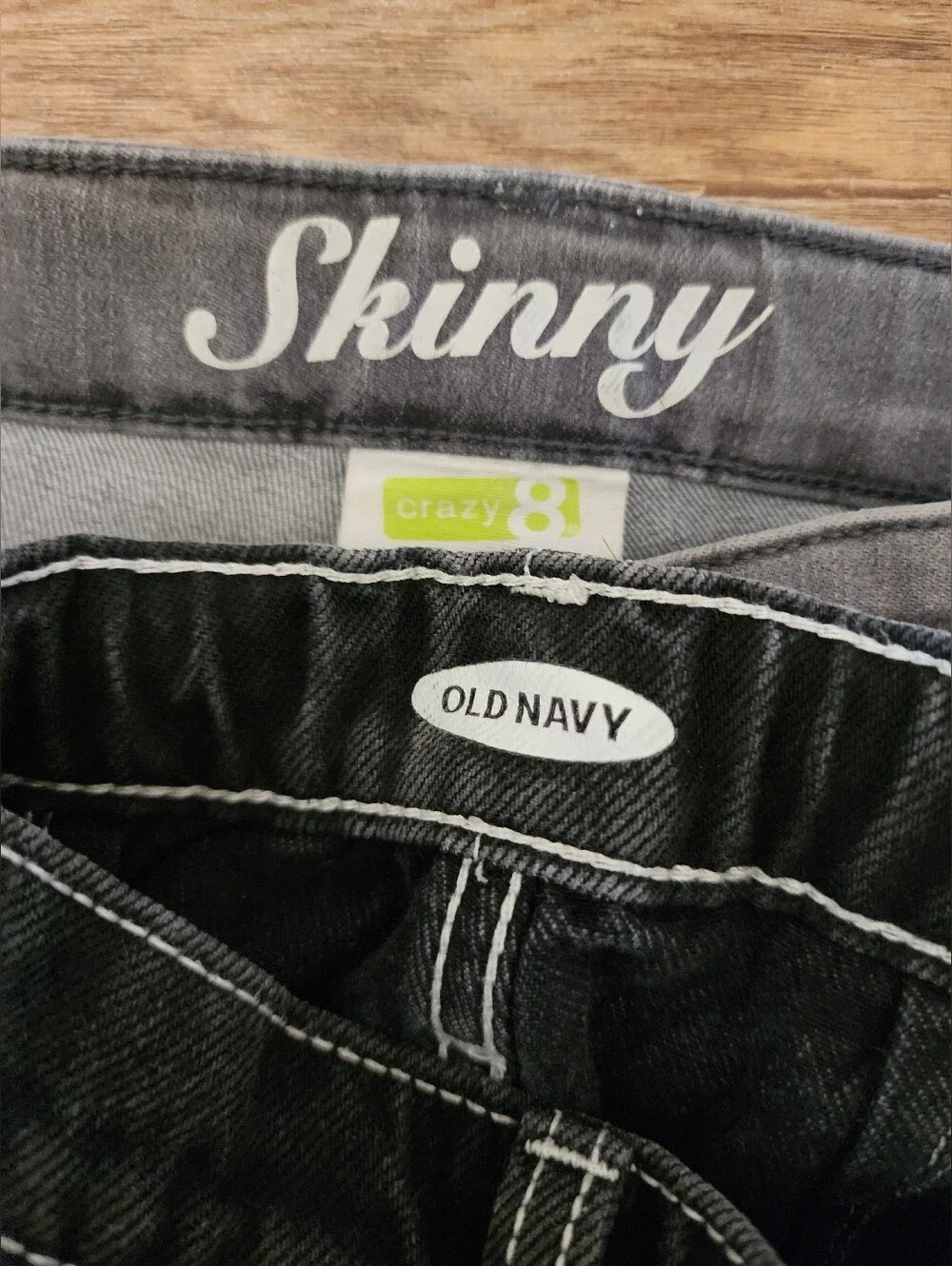 LOT Of 2 Slim Cargo Sz 12 & Skinny Jeans Sz 14 Old Navy Crazy 8 Adjusted waist