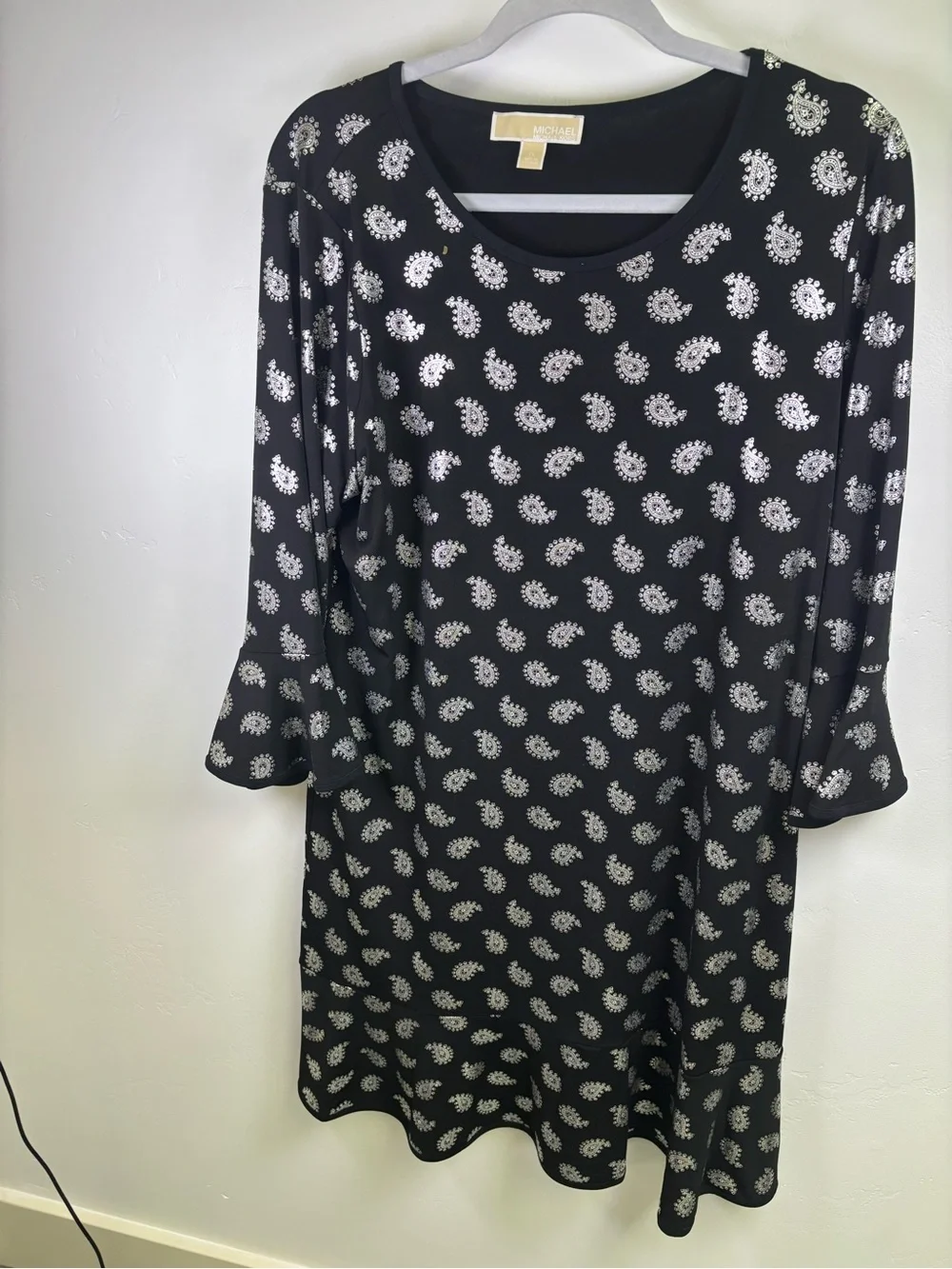 MICHAEL KORS DRESS   WOMEN 1X  BLACK WITH SILVER DECO POLYESTER