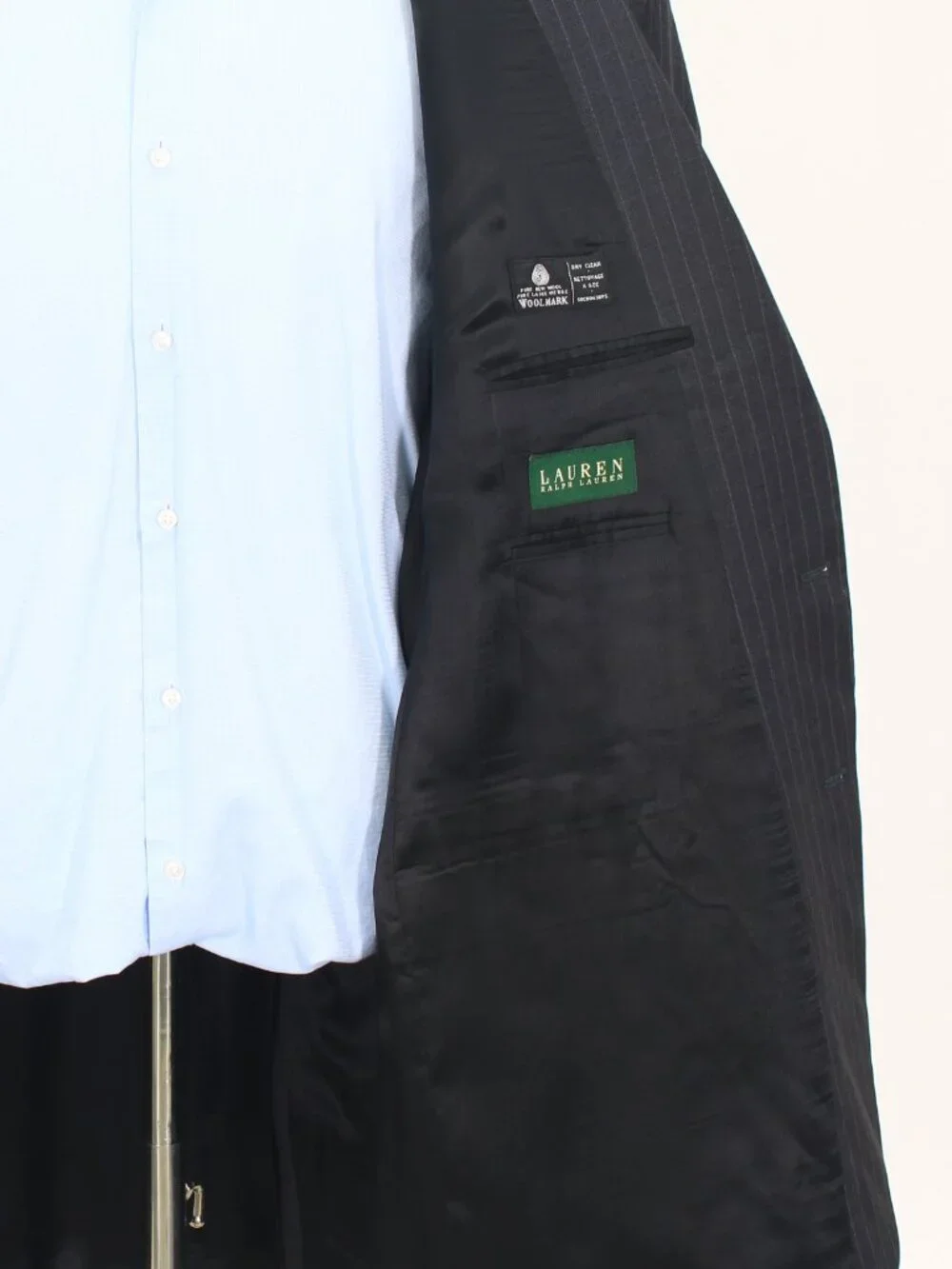 Ralph Lauren 52L 48x33 Gray Full Suit 2-Button Stripe R922