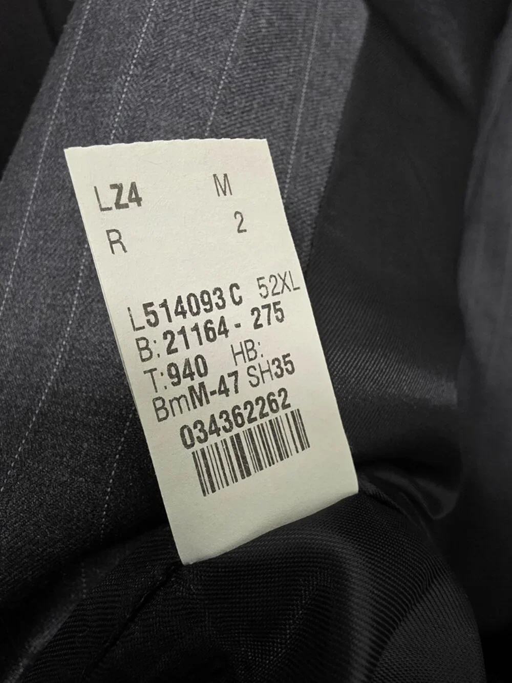 Ralph Lauren 52L 48x33 Gray Full Suit 2-Button Stripe R922