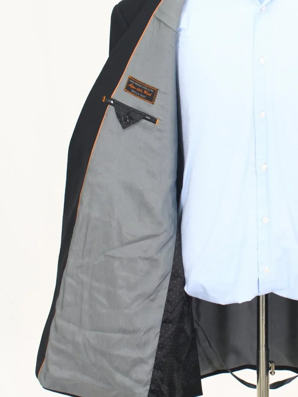 Tiglio Luxe 56L 52x33 Black Full Suit 2-Button Solid R924