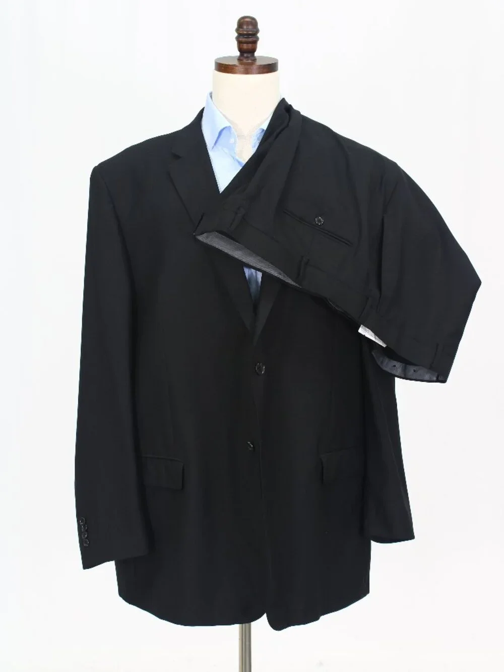Tiglio Luxe 56L 52x33 Black Full Suit 2-Button Solid R924