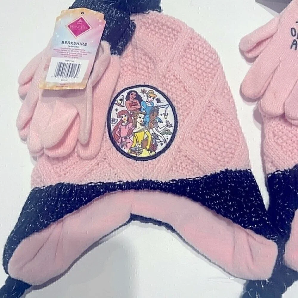 New Set of 2 Berkshire BERKSHIRE Little Girls Princess Hat & Gloves Set