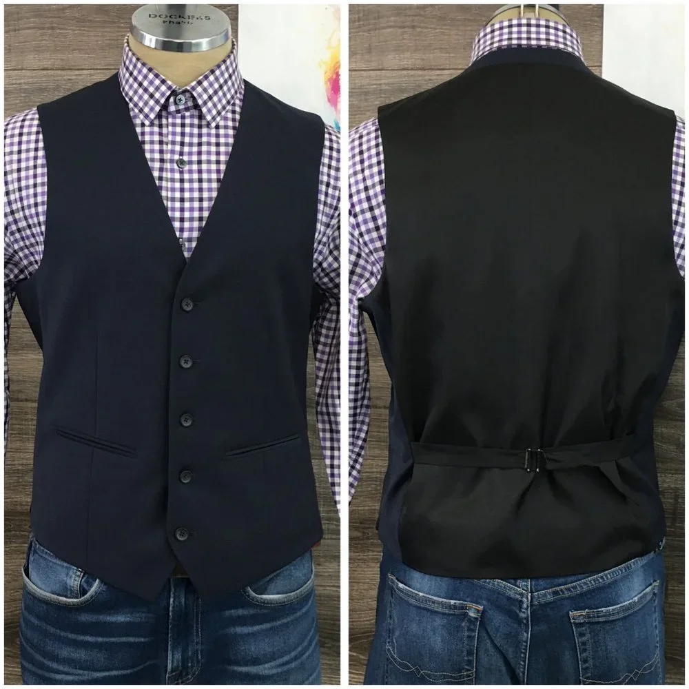 Kenneth Cole Mens Suit Jacket Vest Blazer Sport Coat Two Button‎ Wool 40R Slim