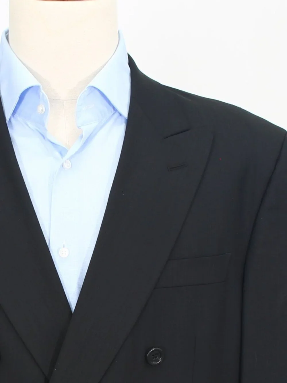 Pronto Uomo 44L 38x30 Black Full Suit Double-Breasted Solid R928