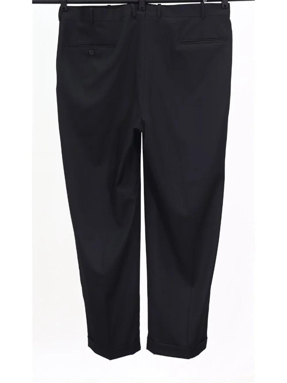 Bespoke 50L 44x32 Black Full Suit 2-Button Solid R933