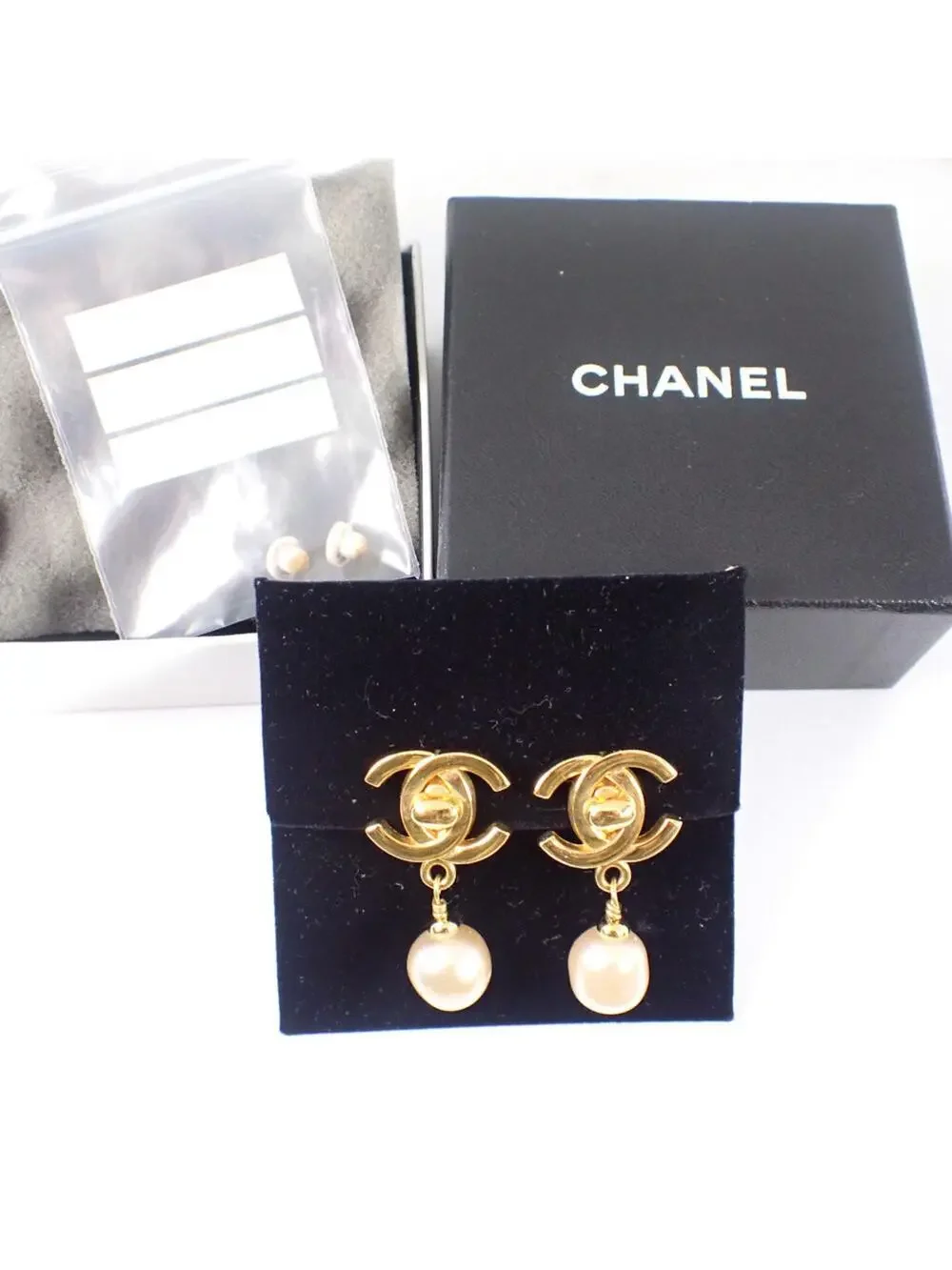 Chanel Earrings Pearl Sterling Silver #228824C10B
