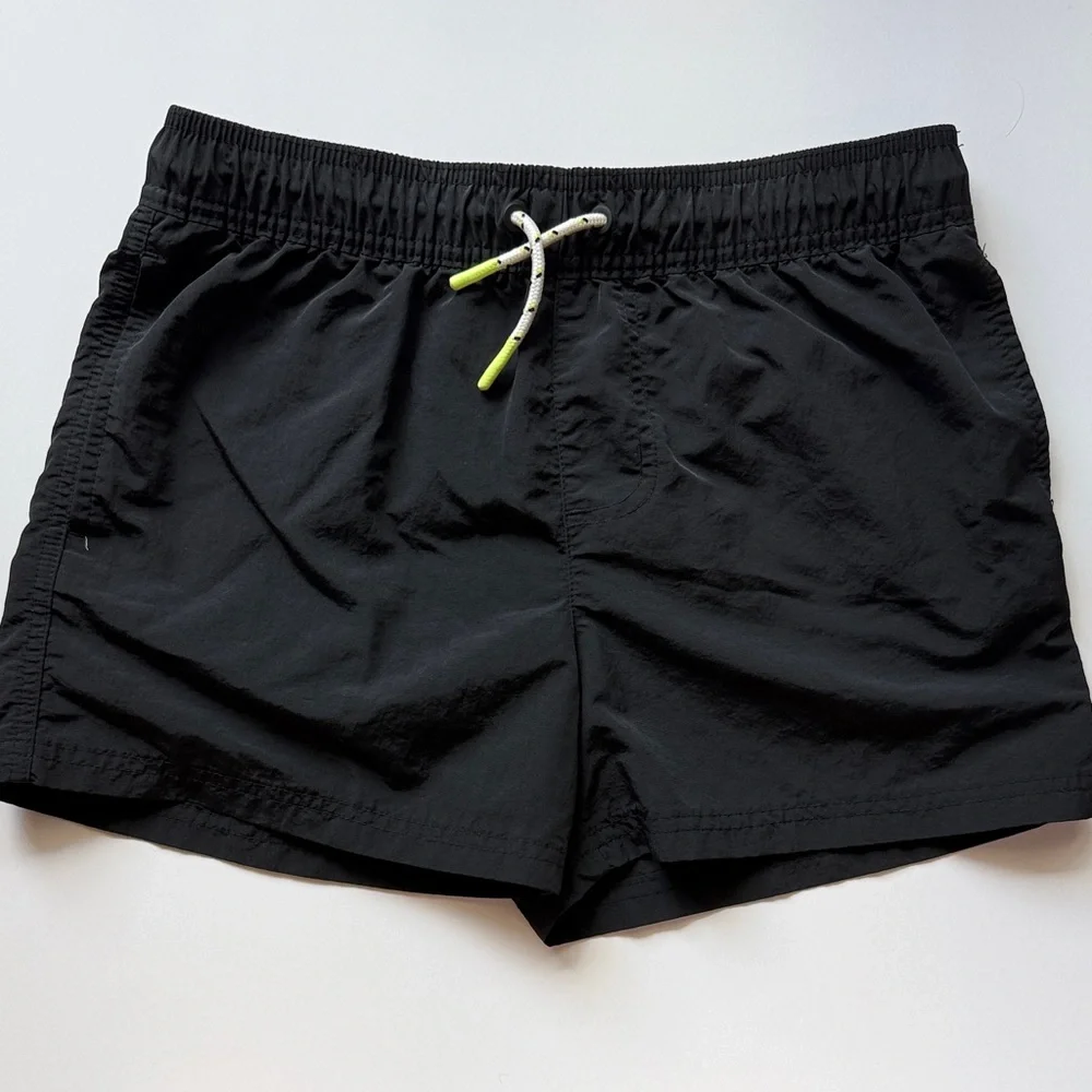 Boy’s Black Swim Shorts with No-chafe Liner and Contrast Drawcord XL