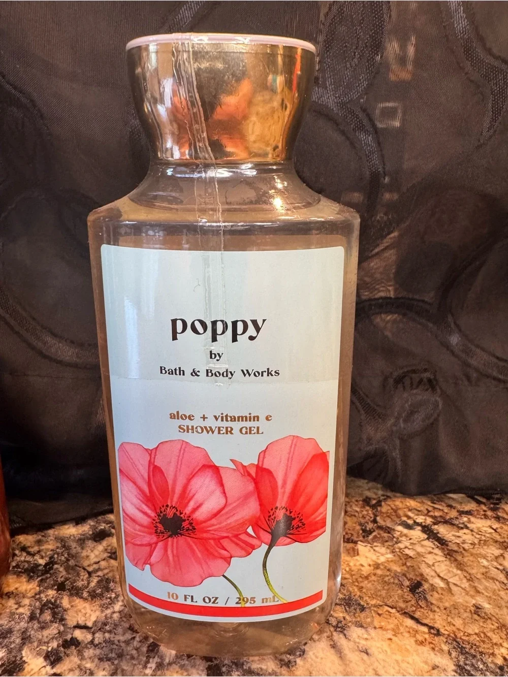 Bath & Body Works Poppy Shower Gel — Coral Pink & Gold Accents