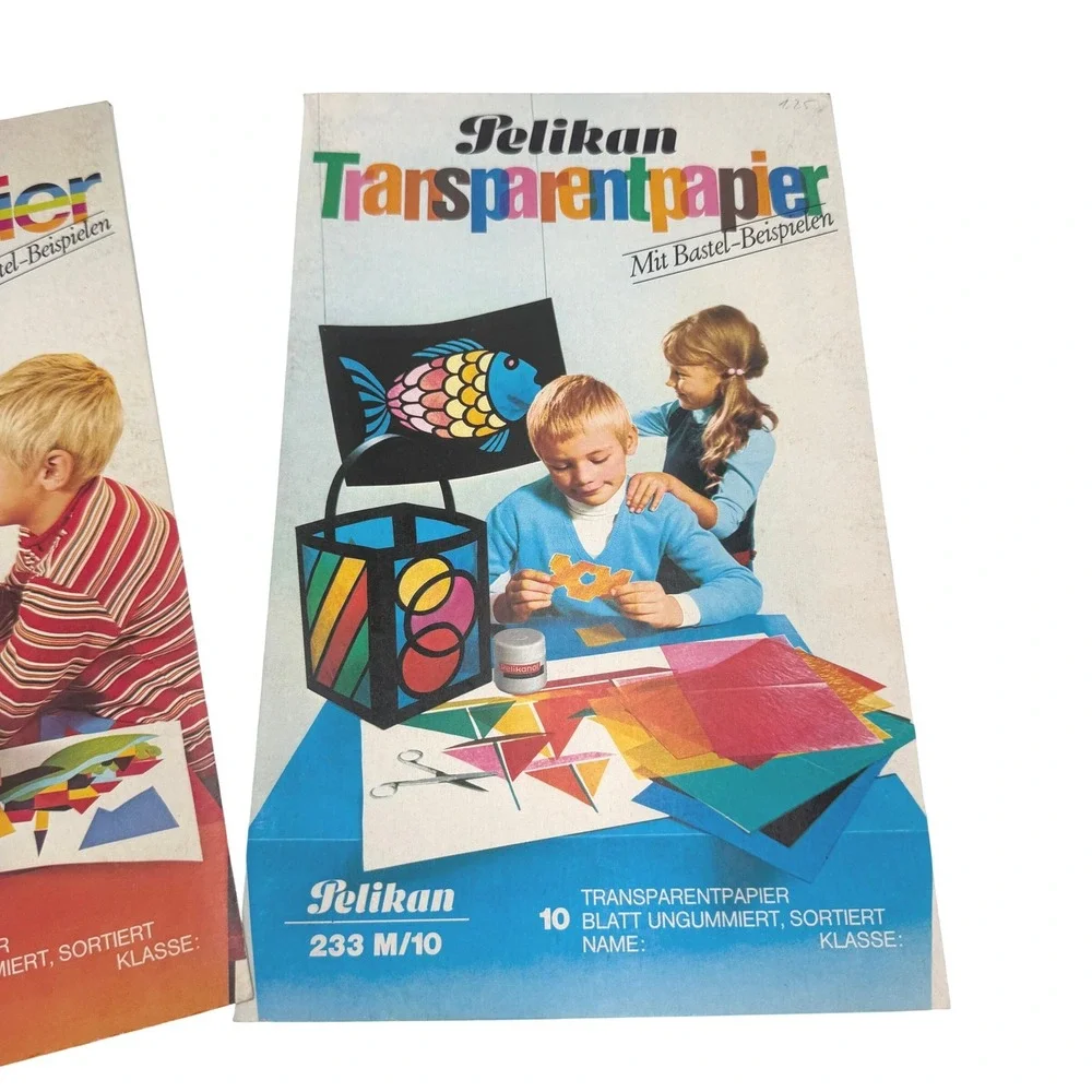 Pelikan Craft Paper Glanzpapier Transparentpapier Multicolor Vintage 70s