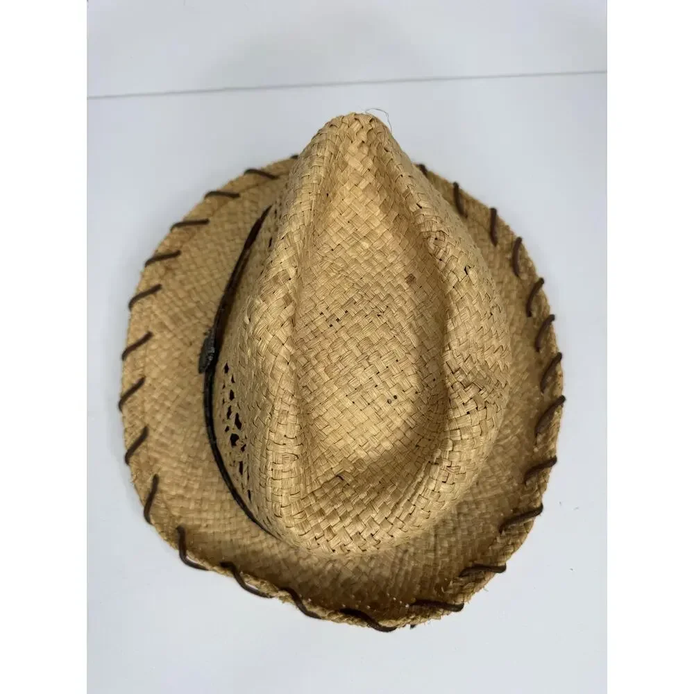 Charlie 1 Horse Hat Cowboy Wild Horse M Beige Straw Vented Wide Brim Western