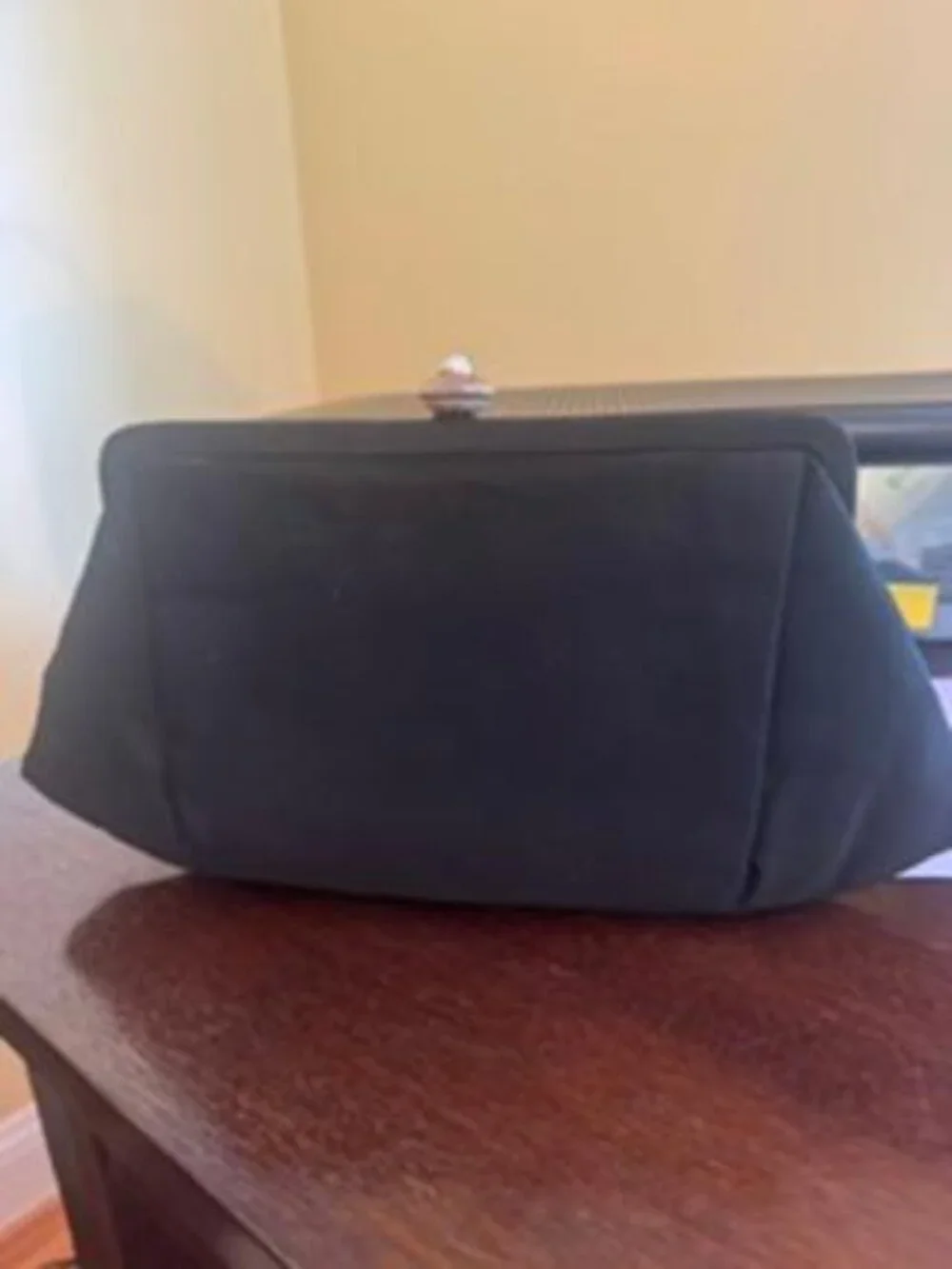 Vintage Stylemark Mutterperl Black Satin Clutch