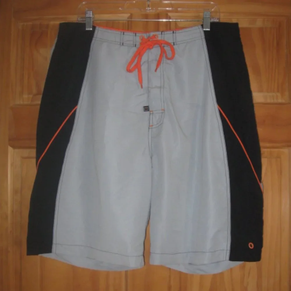 Taba Gray/Black/Orange Swim Trunks