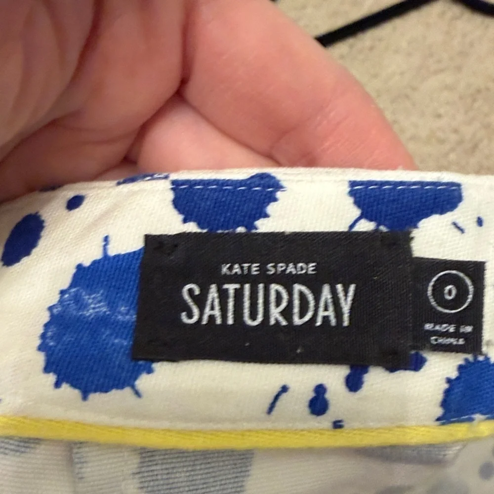 Kate Spade White and Blue Polka Dot Skirt