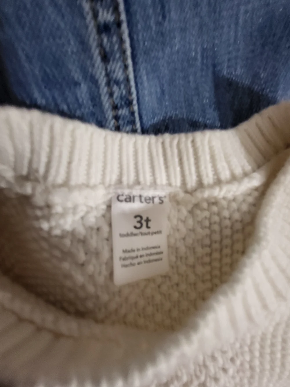 KidsCream Fringe Detail Knit Sweater