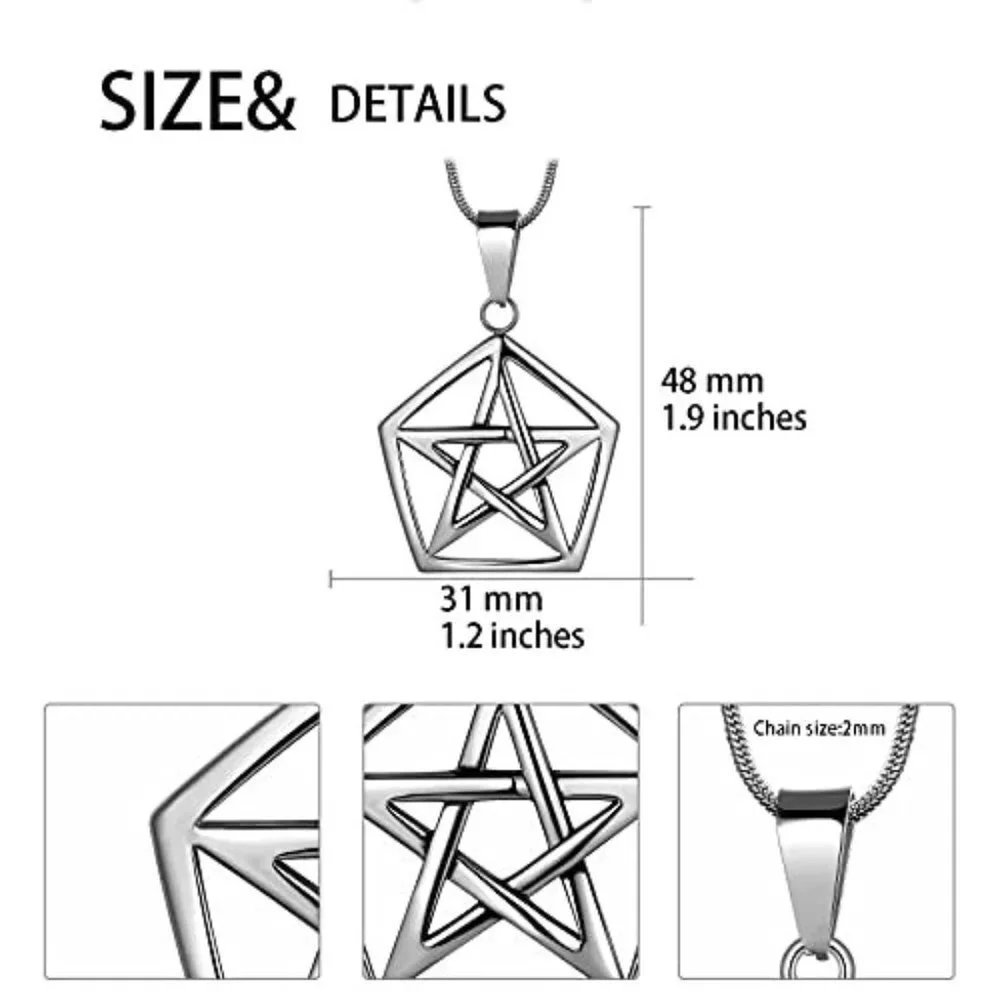 Leviathan Satanic Pentacle Necklace  Stainless Steel