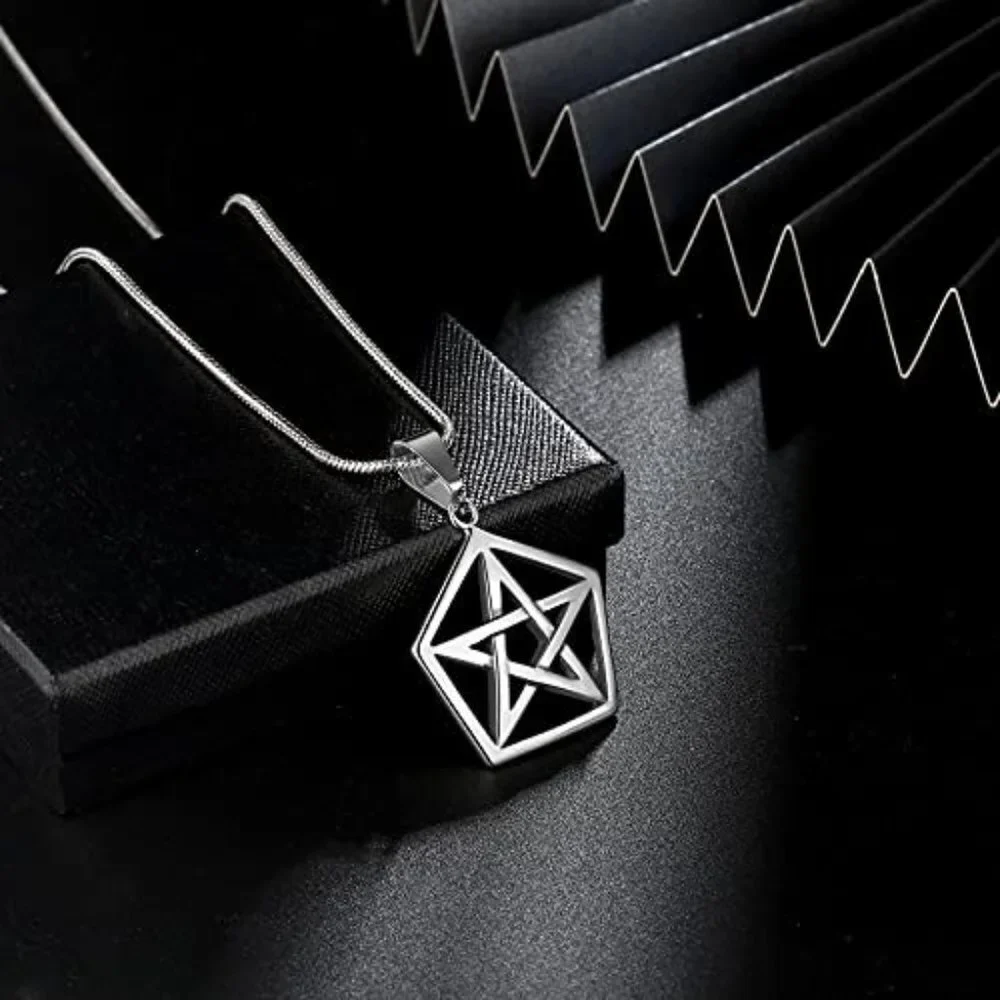 Leviathan Satanic Pentacle Necklace  Stainless Steel
