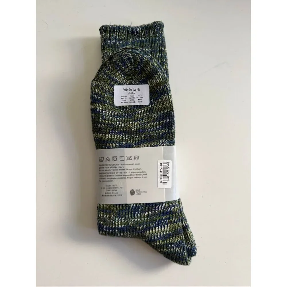 Anonymous ISM Socks Crew Made in Japan Cashmere Blend One Size Fits Most