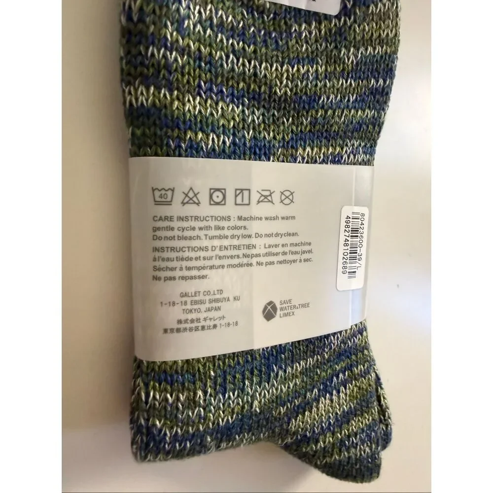 Anonymous ISM Socks Crew Made in Japan Cashmere Blend One Size Fits Most