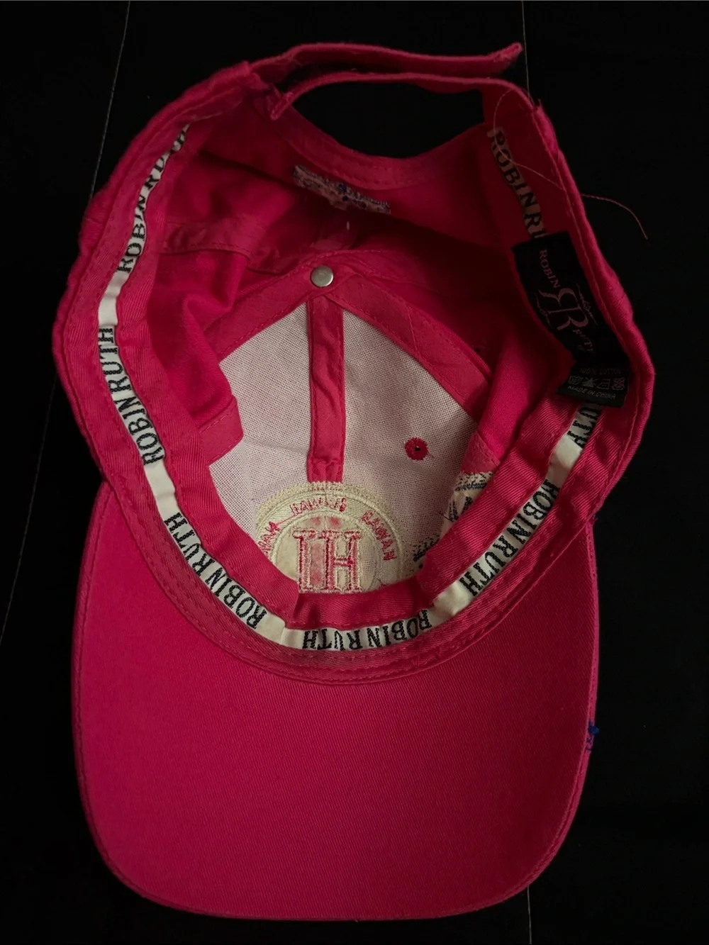 Robin Ruth Hot Pink Baseball Cap with Embroidered HI Patch