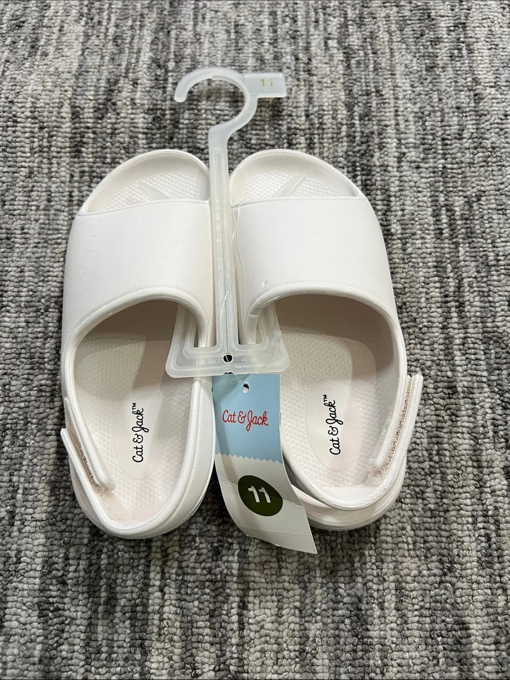 Cat & Jack Ankle Strap Open Toe White Sandals Size 11