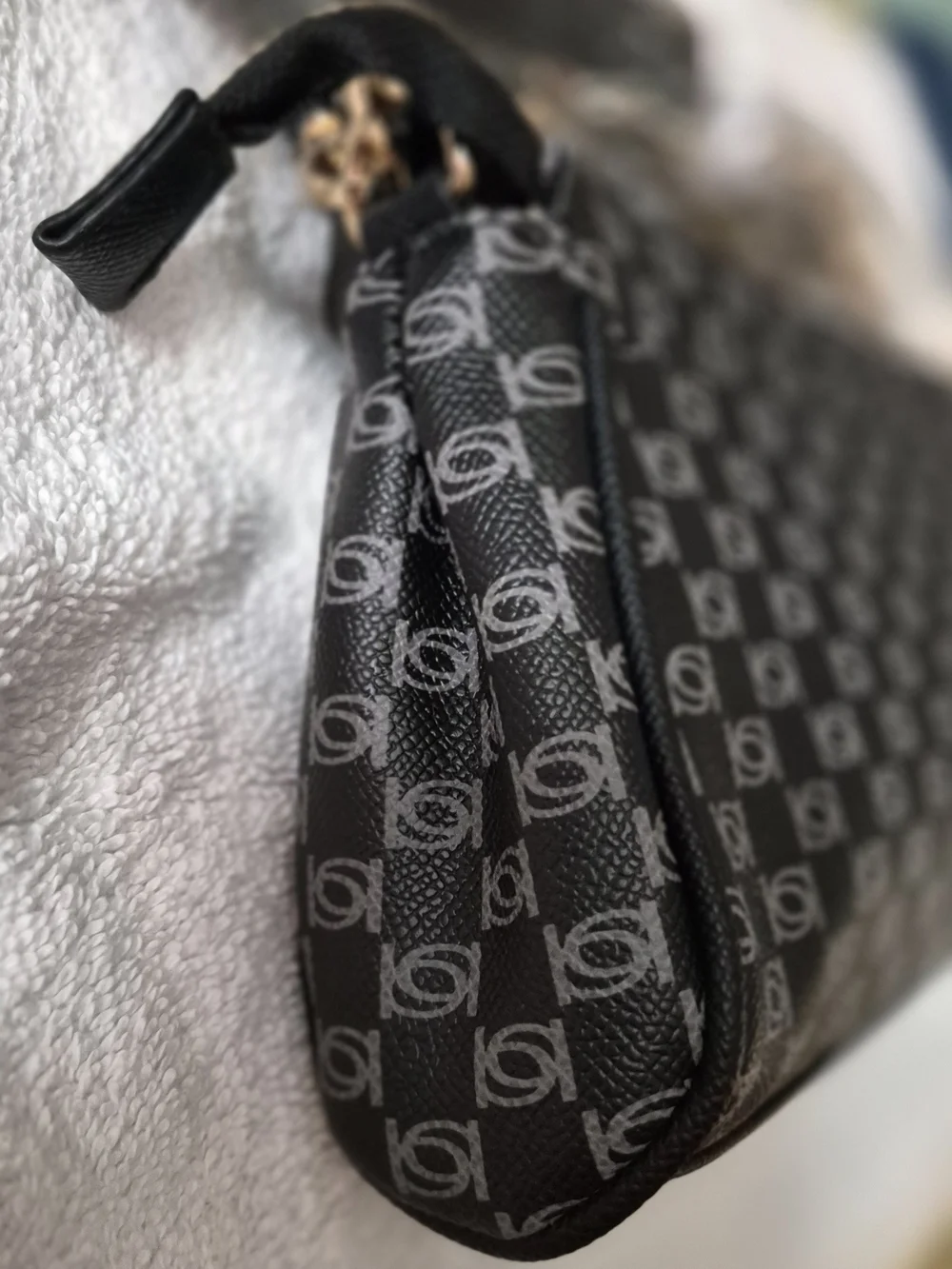 bebe Black Logo Print Crossbody Bag with Gold Hardware