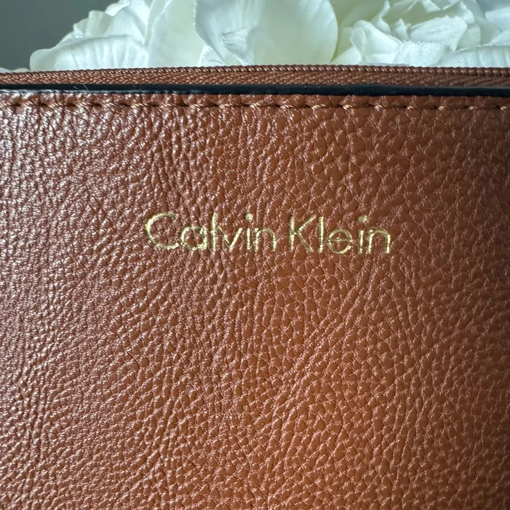Calvin Klein Pebbled Leather Wristlet Clutch