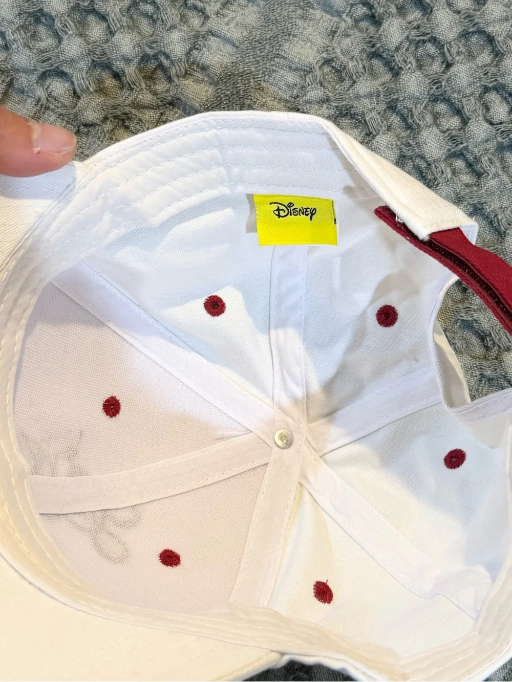 Mickey Mouse White Baseball Cap with Red Accents