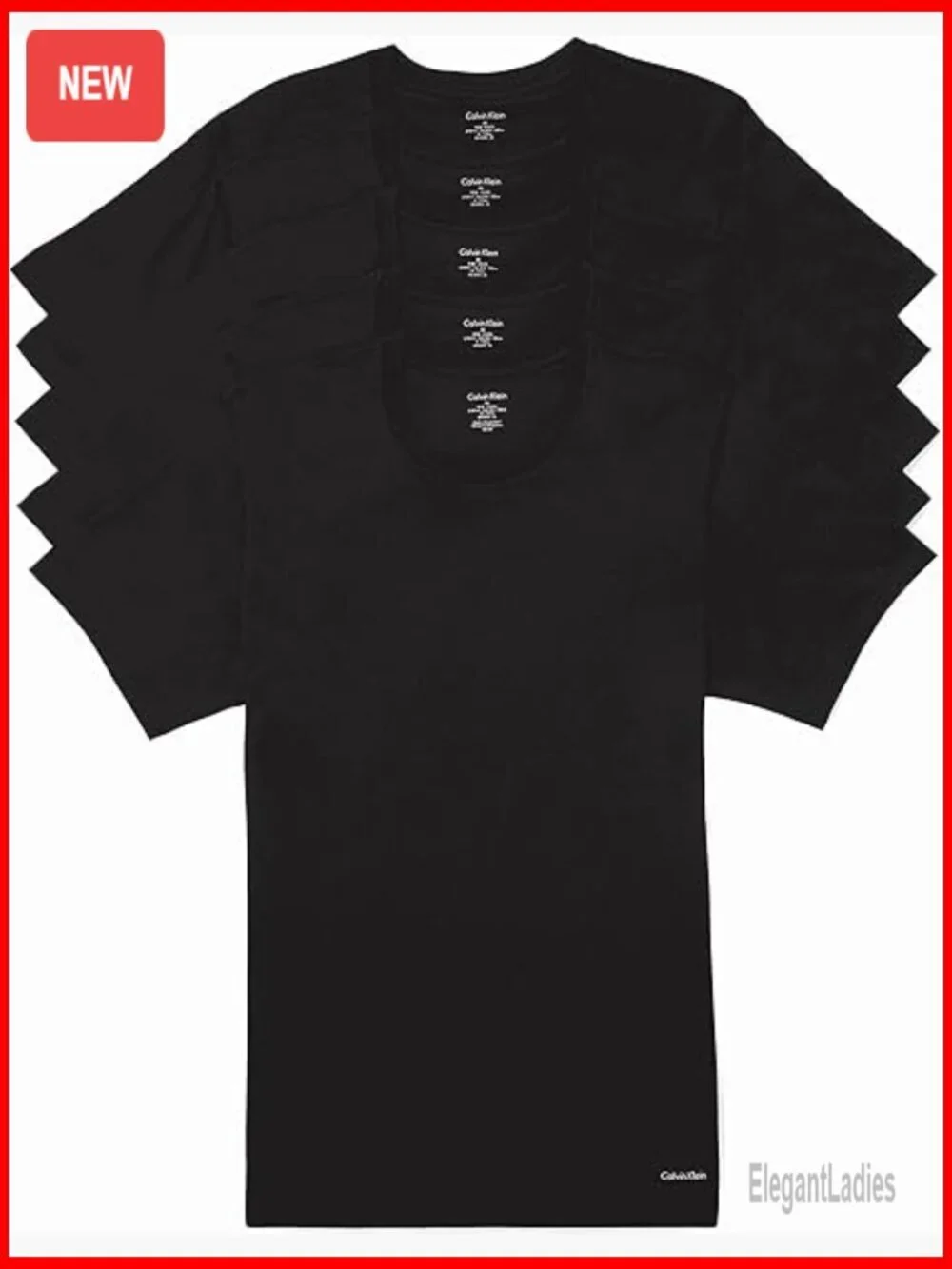 5-Pack Cotton Undershirts, Lightweight Crewneck Tees for Men