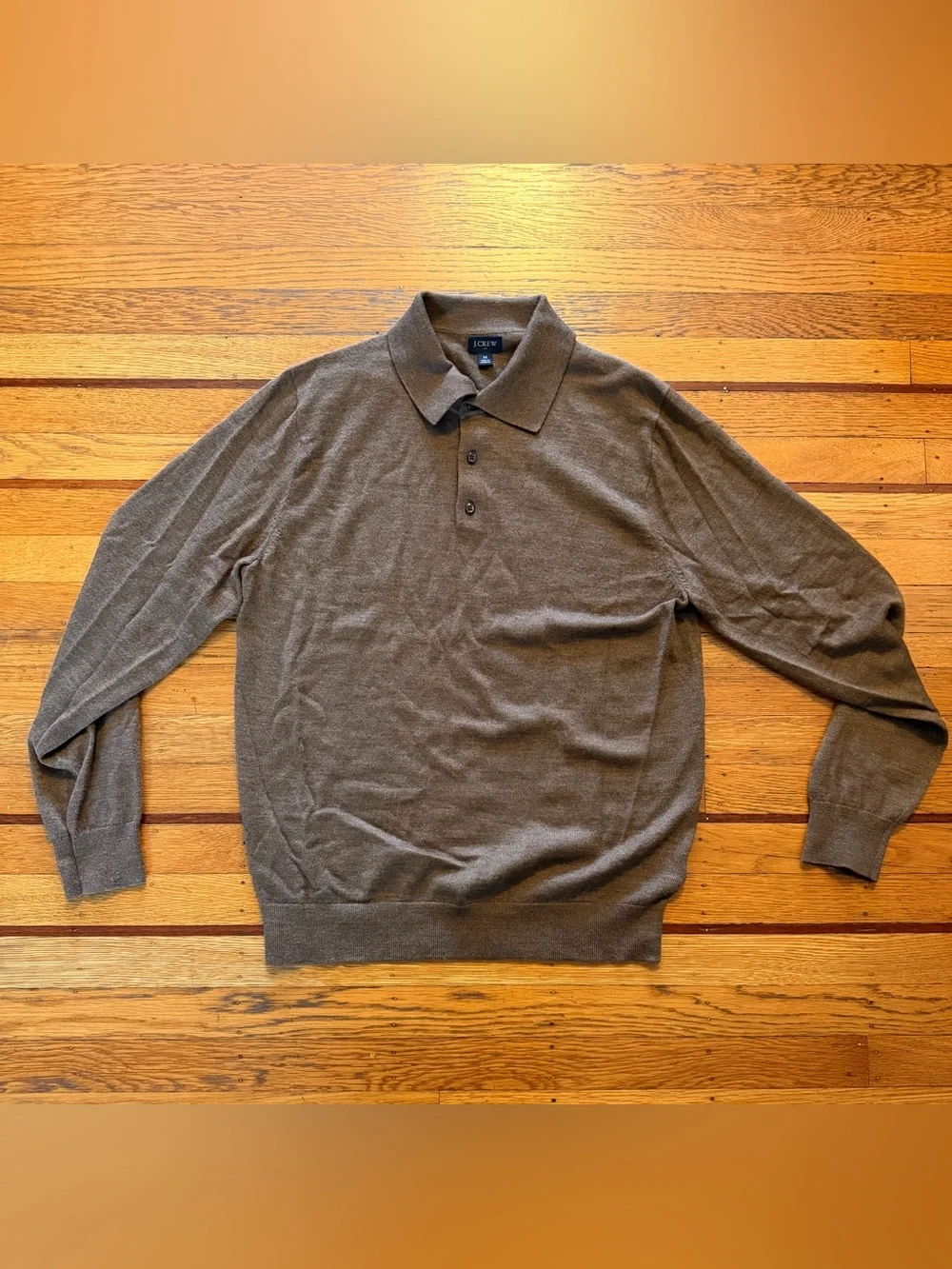 [sold] J. Crew Long Sleeve Polo Sweater in Brown