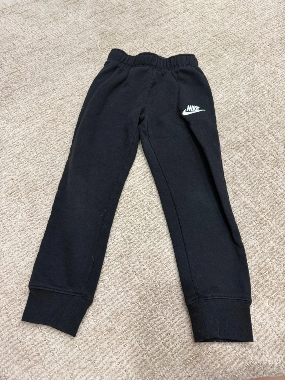 Nike Kids Black Joggers with White Logo