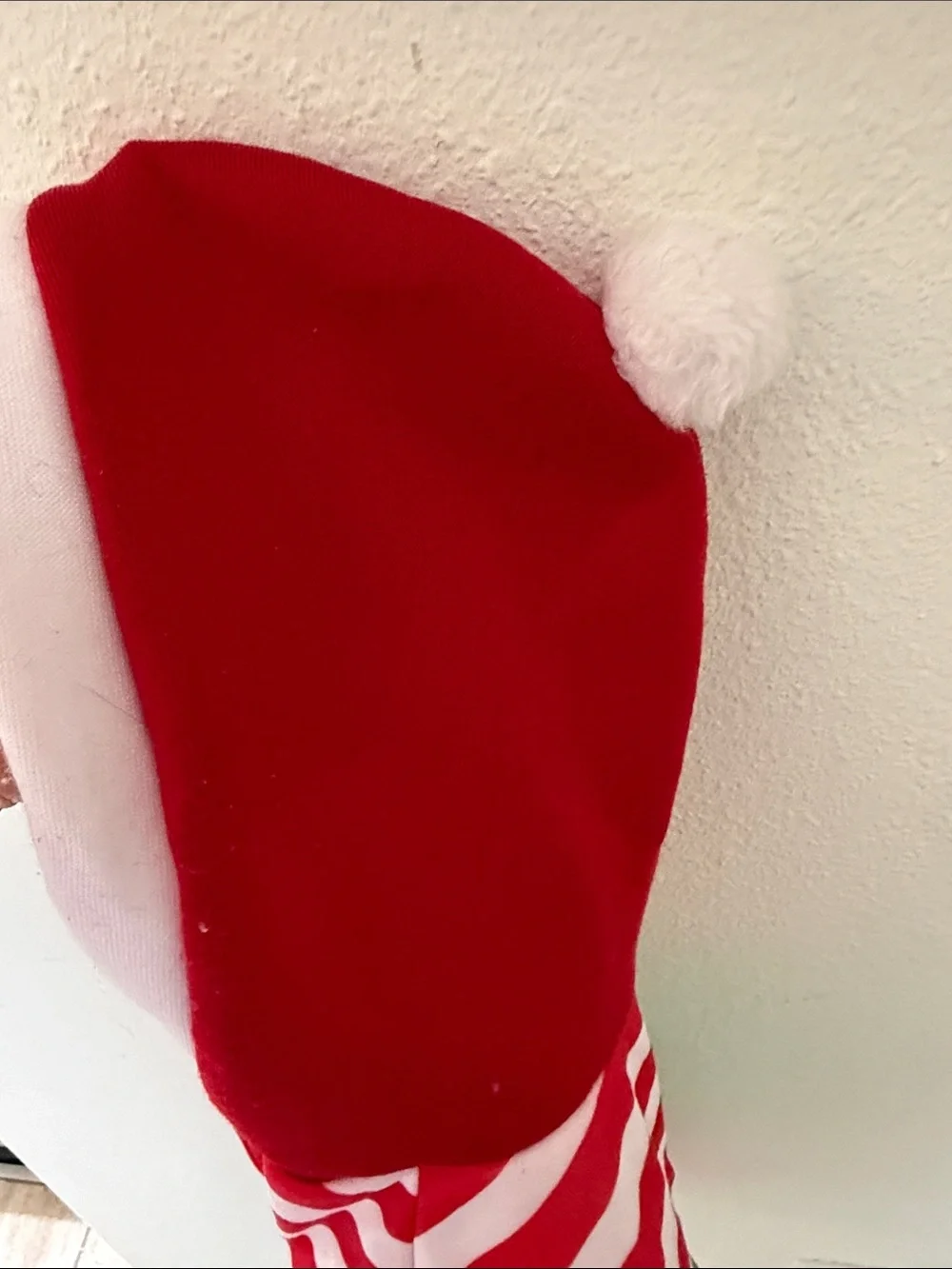Small Dog Red & White Striped Holiday Dog Hoodie with Green Tree Graphic