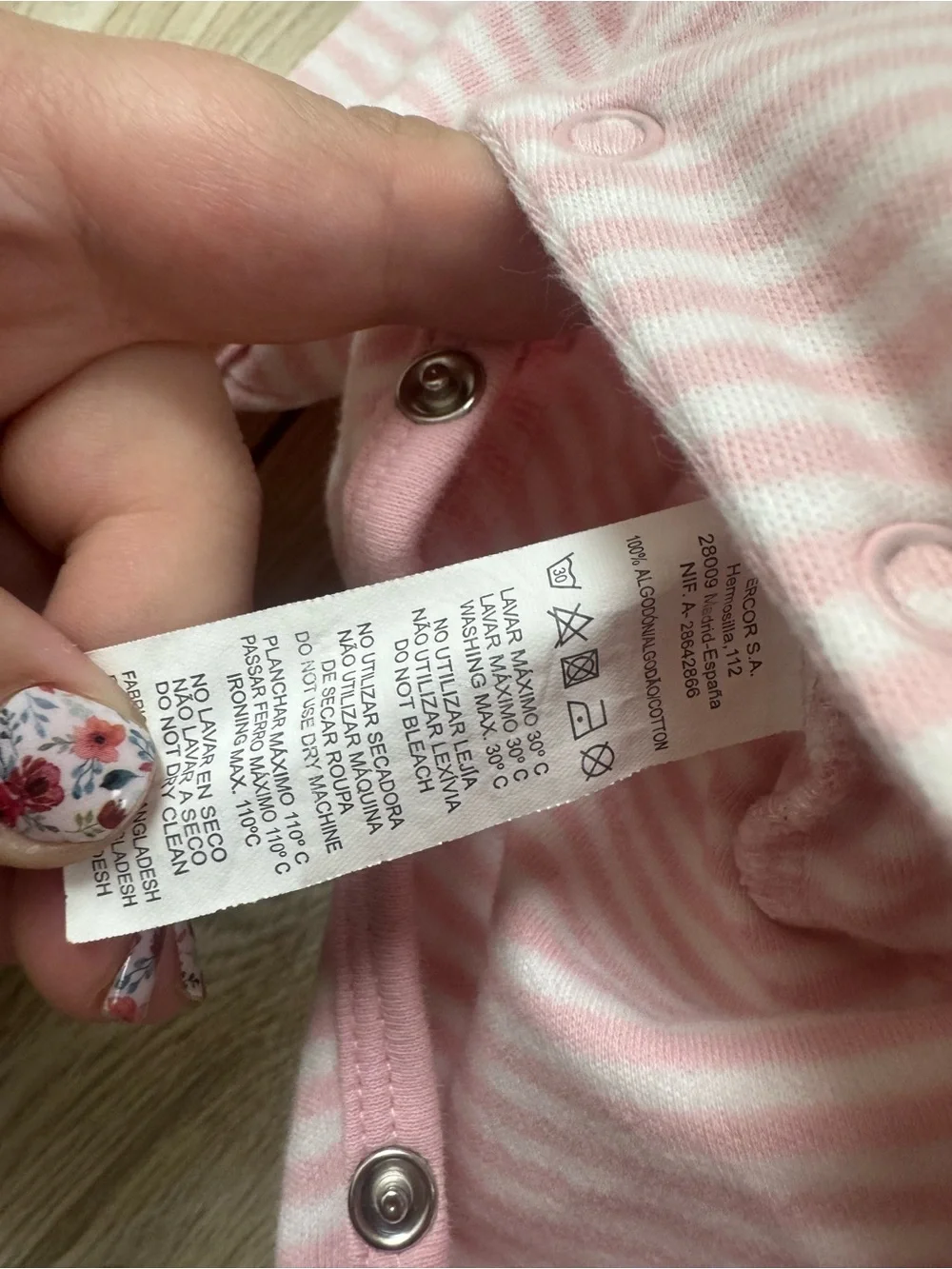 Soft Pink & White Stripe Footed One-Piece for Babies