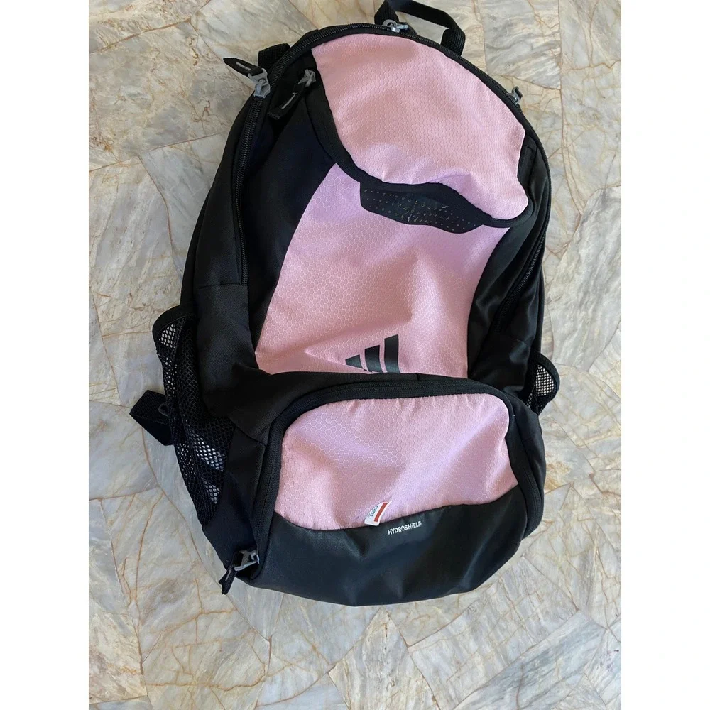 Adidas Hydroshield Backpack Pink Black Honeycomb Ripstop Sport Soccer Gym Bag