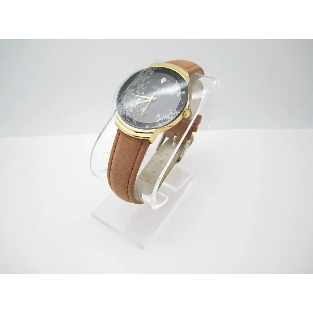 Women Manhattan Genuine Diamond Quartz WR Analog 32mm Causal Round Watch (F548)