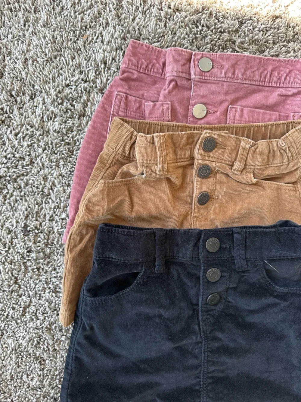 Old Navy Girls Corduroy Button-Front Skirts - Pink, Brown, Black