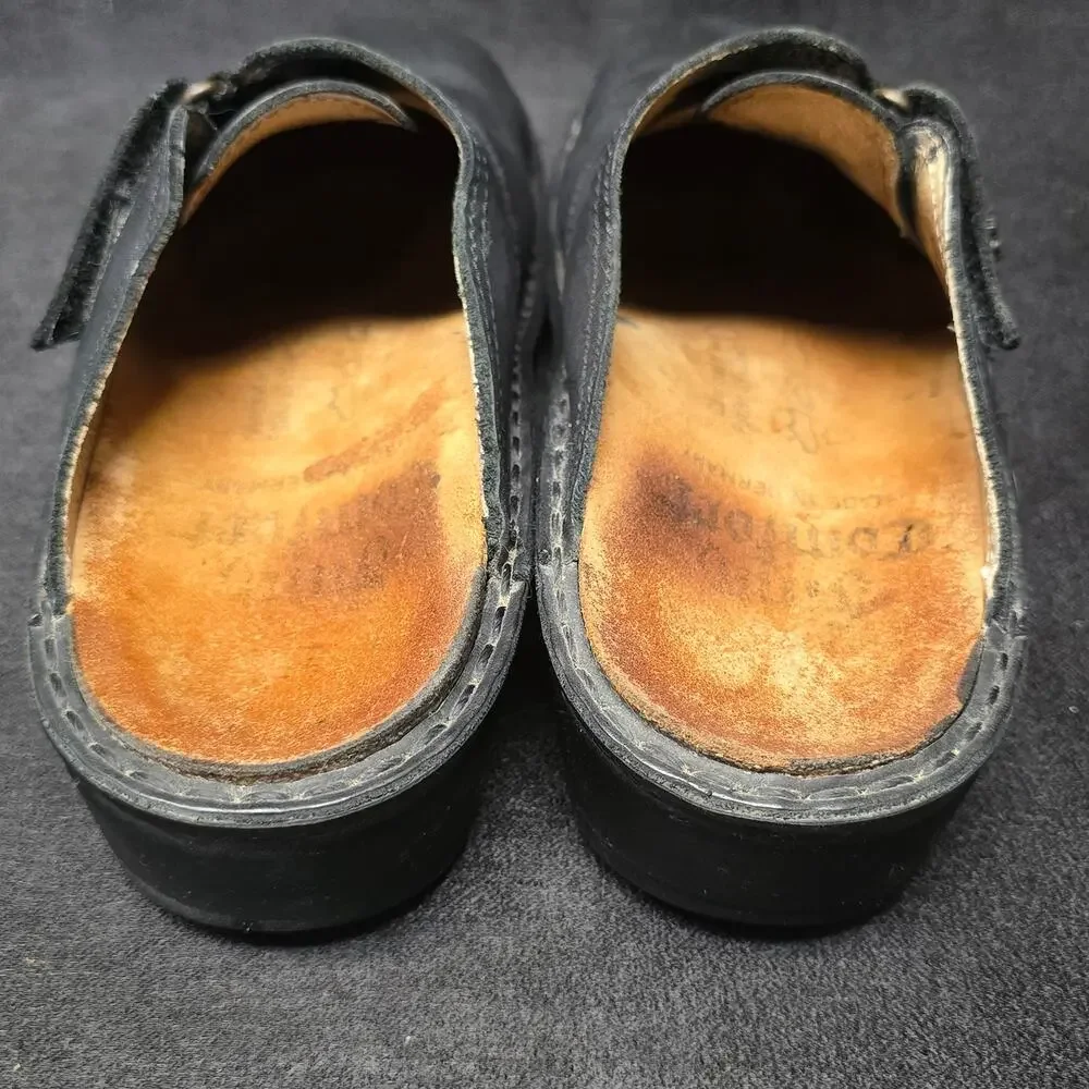 Finn Comfort Aussee Mule Black Clog Slide Sandals Shoes