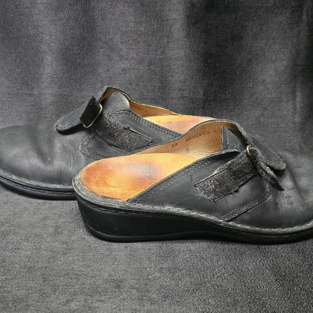 Finn Comfort Aussee Mule Black Clog Slide Sandals Shoes