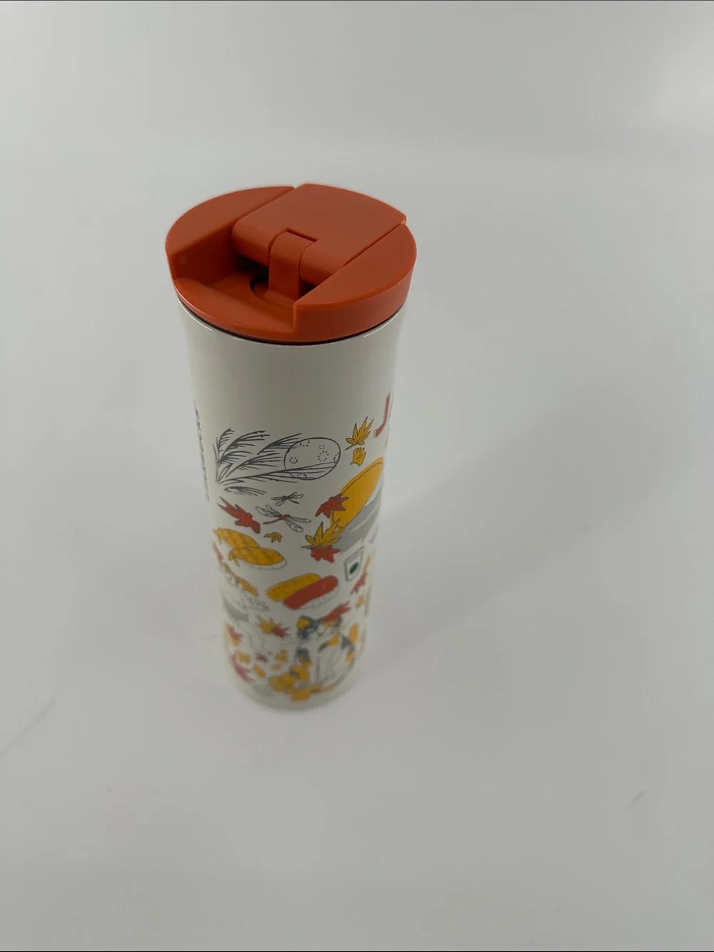 Starbucks Japan Travel Tumbler in White and Orange