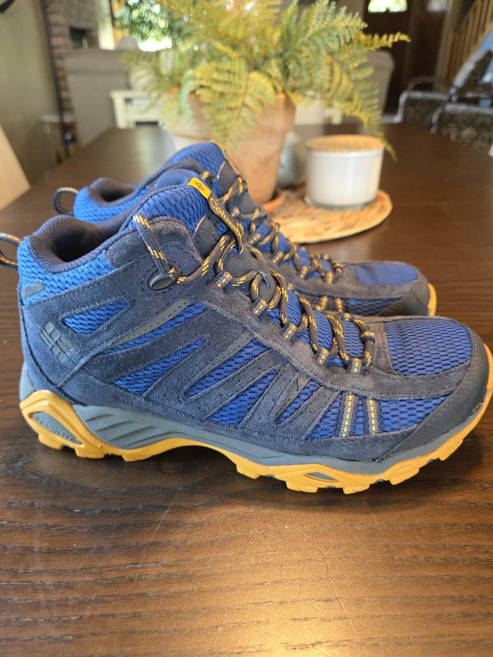 Columbia Charter Oak Mid Waterproof Hiking Shoes Blue Orange Gorpcore Outdoor